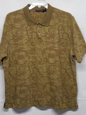 Vintage Knights Bridge Mens Polo Shirt XL Floral Hibiscus Print Y2K Grandpacore